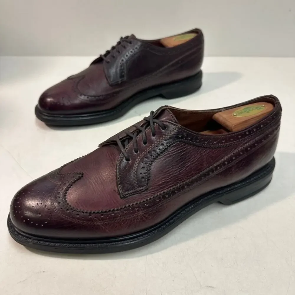 VGUC Rancourt & Co. x Sperry Burgundy Wingtip Longwing Maine USA 10 Narrow (S)
